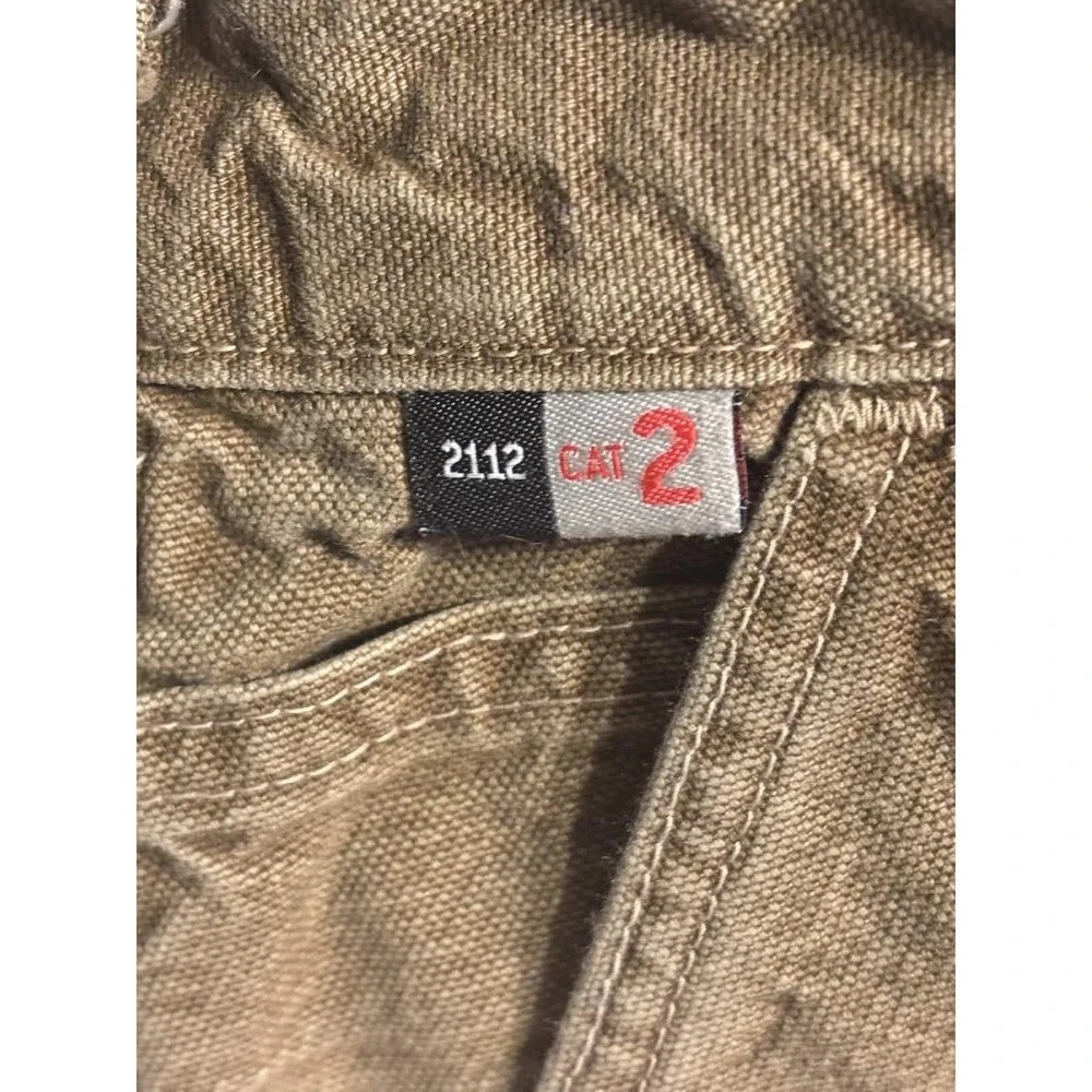 Carhartt FR Jeans 36x34 Actual 35x31 Original Fit Khaki Tan Distressed CAT 2